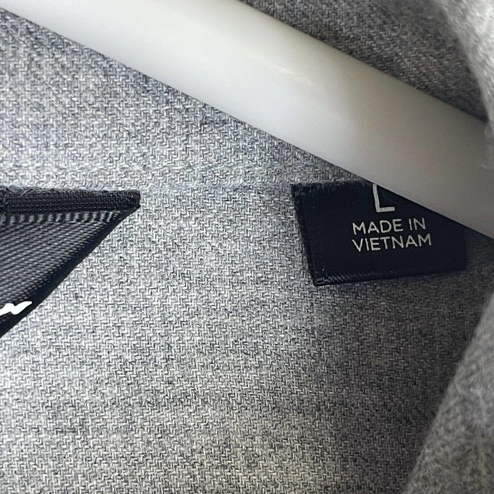 Travis Mathew Mens L Long Sleeve Button Up Shirt Gray 100% Cotton Chest Pocket - Picture 8 of 12